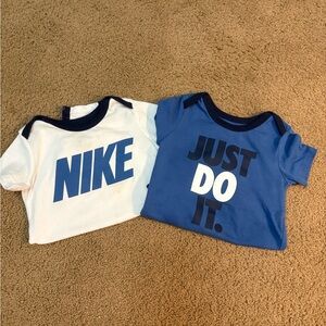 Nike Kids Short Sleeve Tees - White & Royal Blue